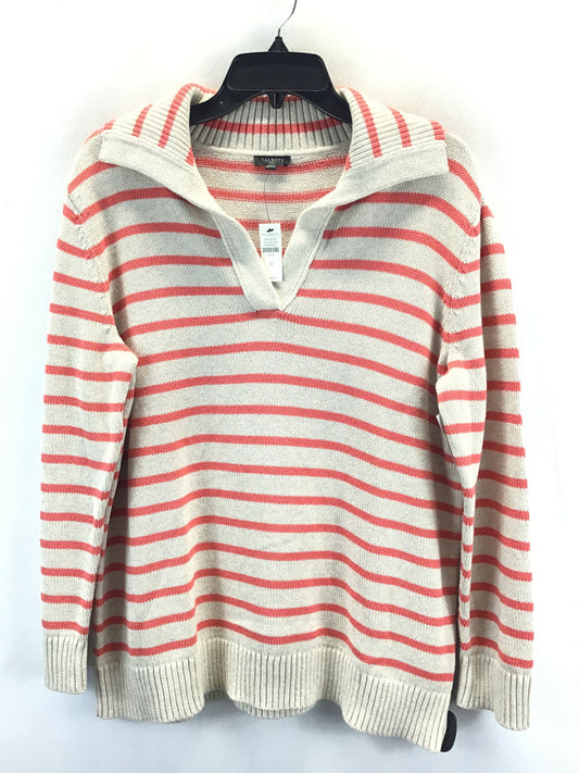 Sweater By Talbots In Orange & White, Size: 1x