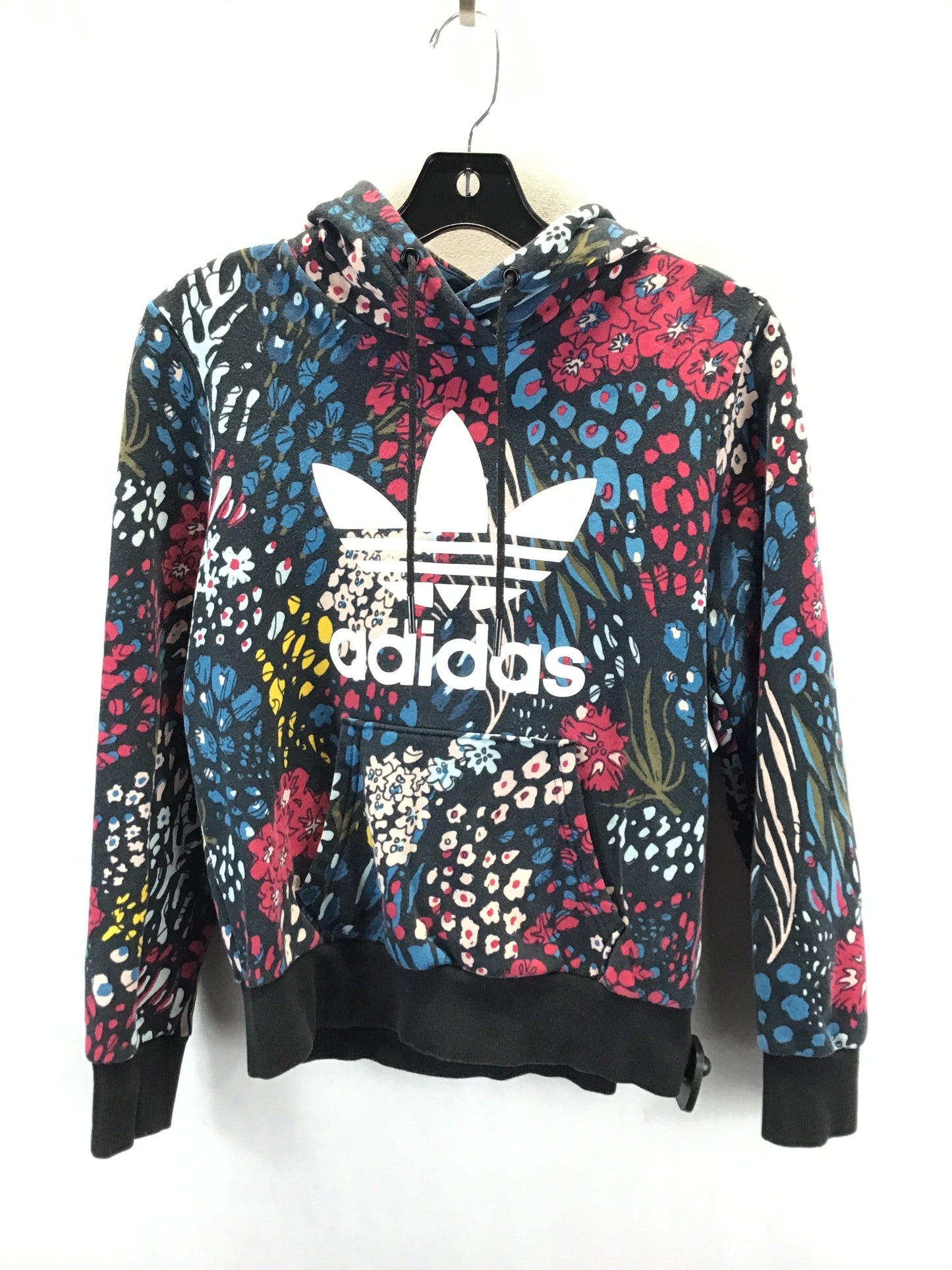 Sweatshirt Hoodie By Adidas In Floral Print, Size: S