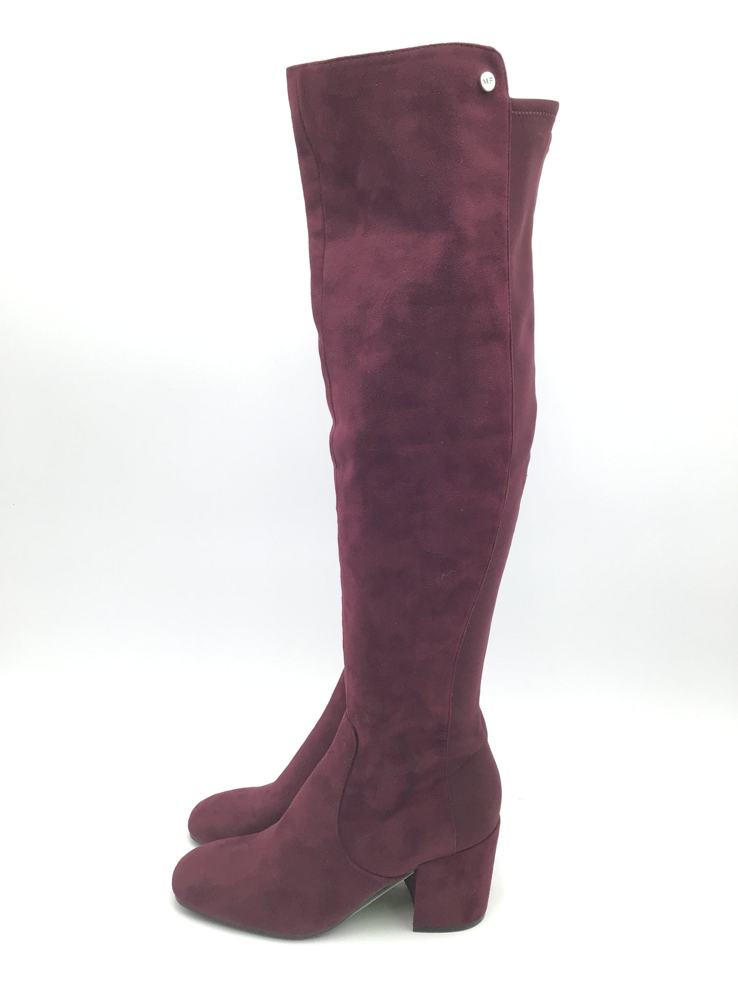 Boots Knee Heels By Marc Fisher In Maroon, Size: 7.5