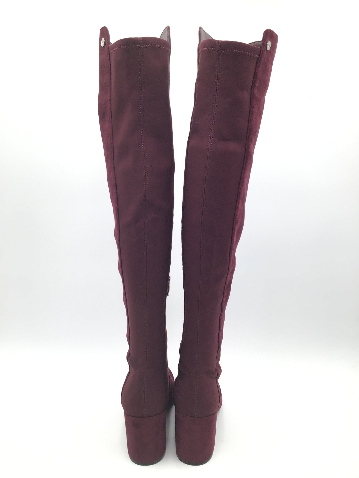 Boots Knee Heels By Marc Fisher In Maroon, Size: 7.5