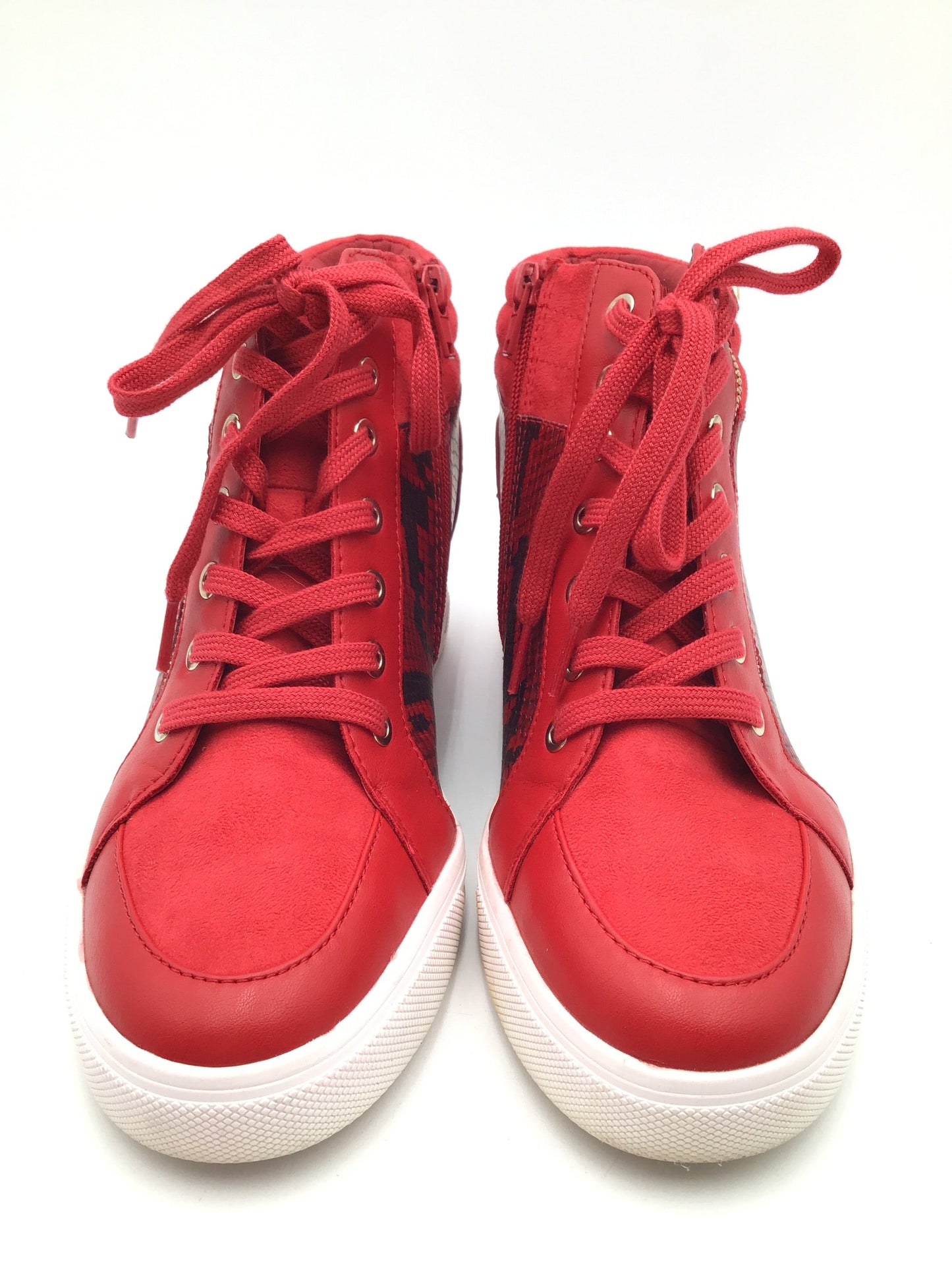 Heels Wedge Sneaker By Aldo In Red, Size: 11