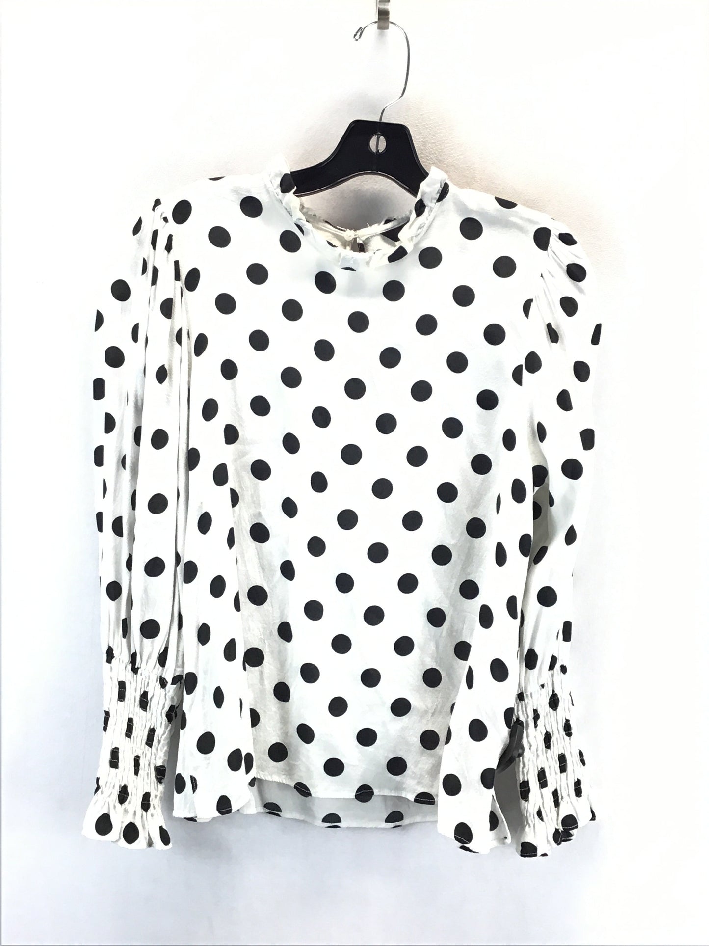 Blouse Long Sleeve By Zara Women In Polkadot Pattern, Size: L