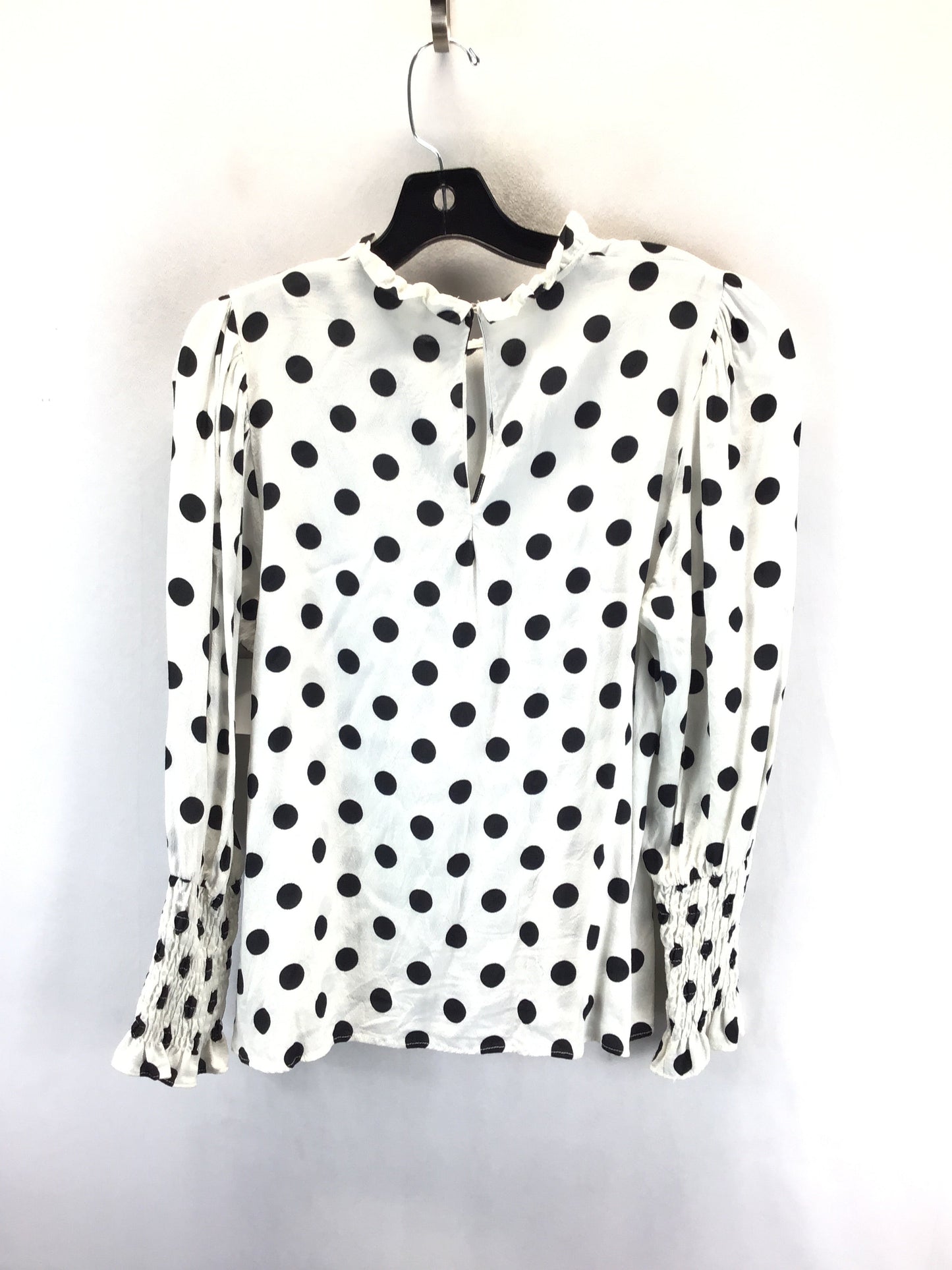 Blouse Long Sleeve By Zara Women In Polkadot Pattern, Size: L