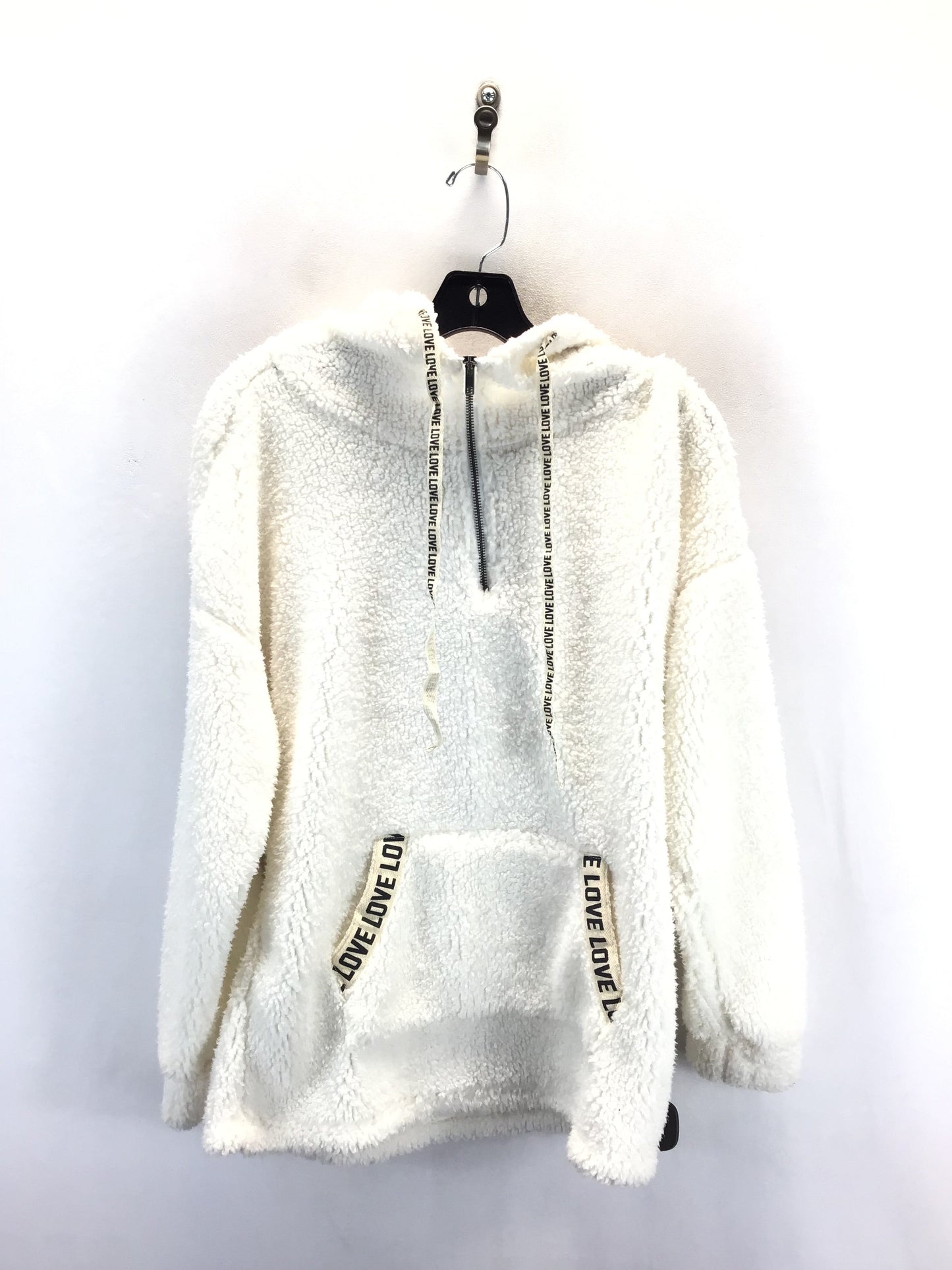 Sweatshirt Hoodie By Ultra Flirt In Cream, Size: L