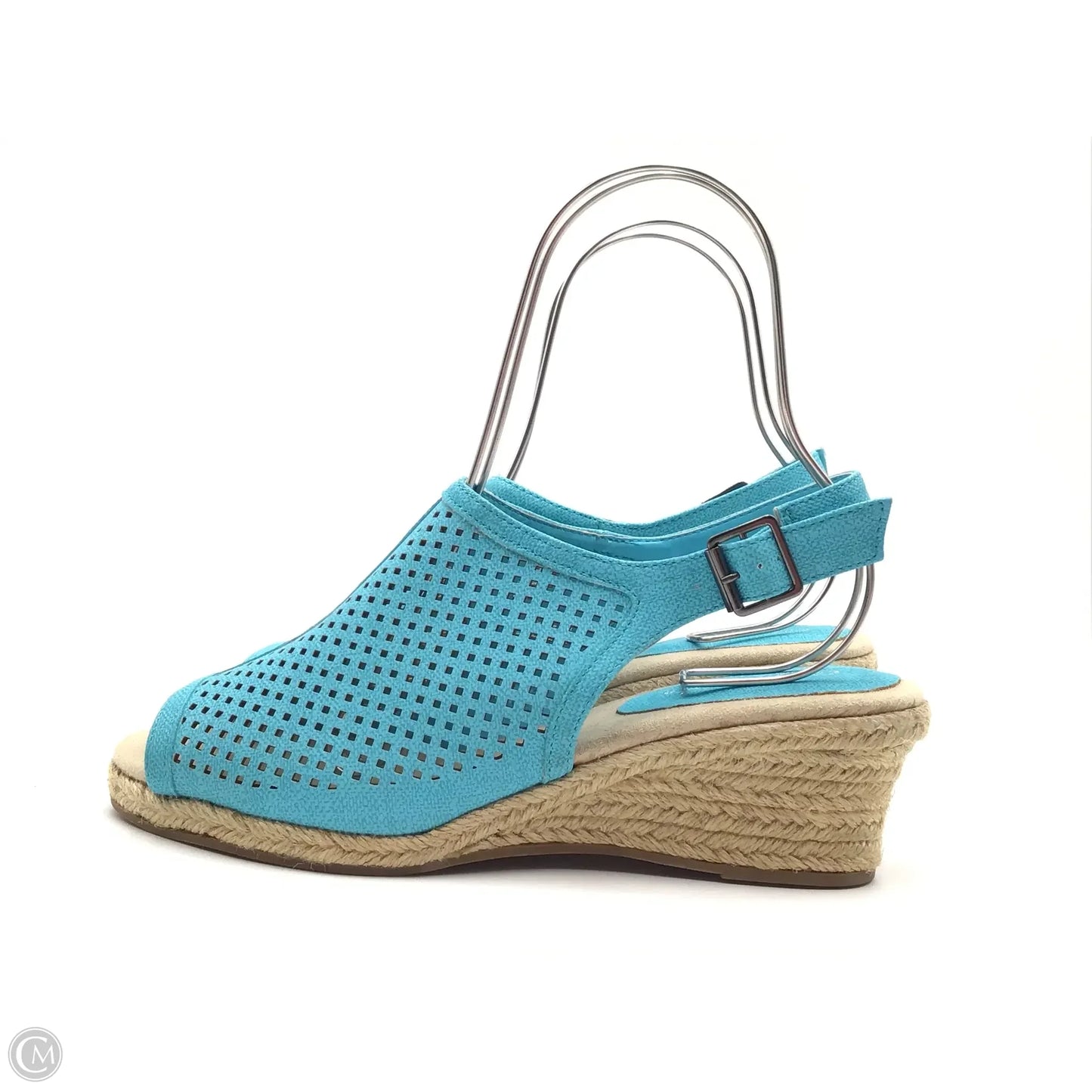 Sandals Heels Wedge By Easy Spirit In Blue, Size: 9