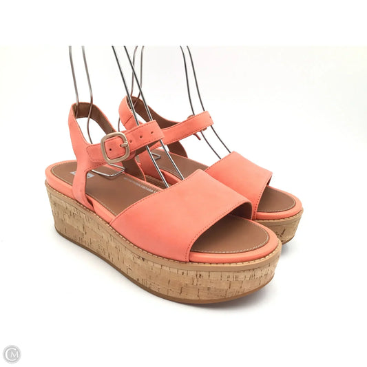 Sandals Heels Platform By Fitflop In Orange, Size: 9