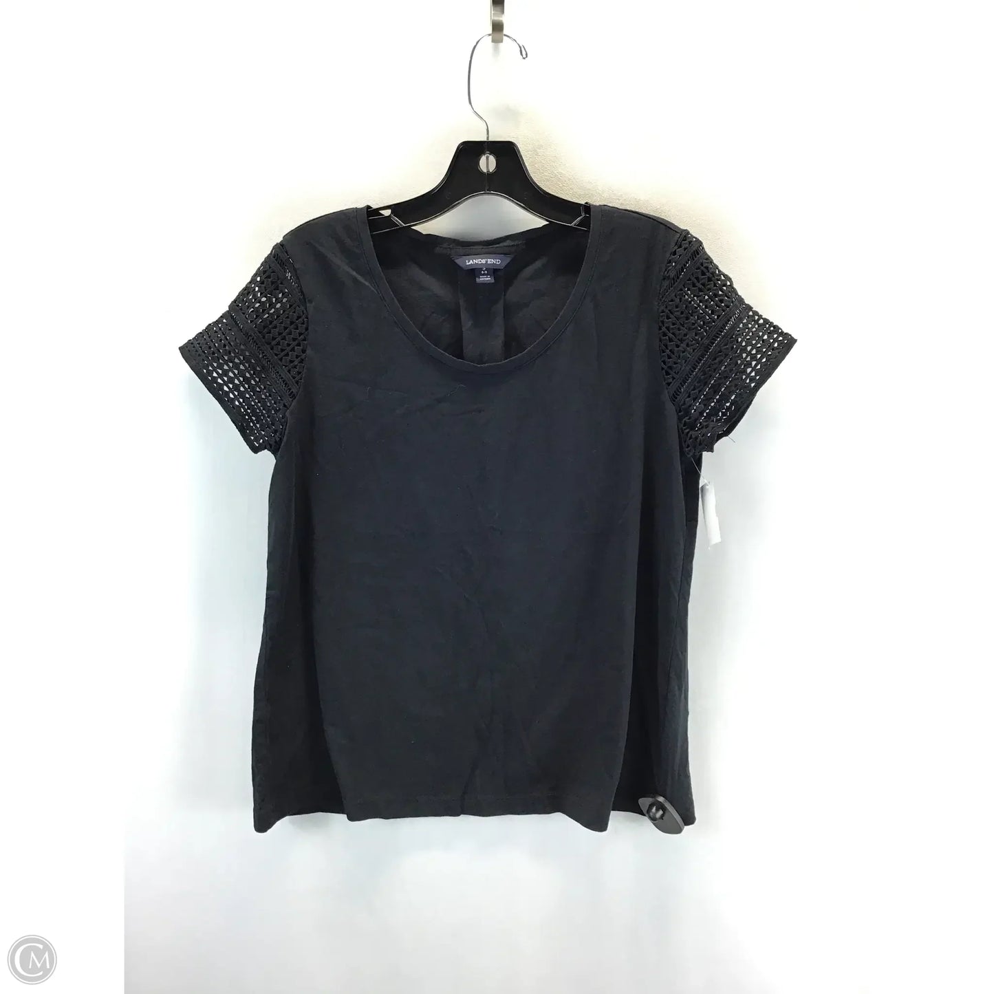 Top Short Sleeve By Lands End In Black, Size: S