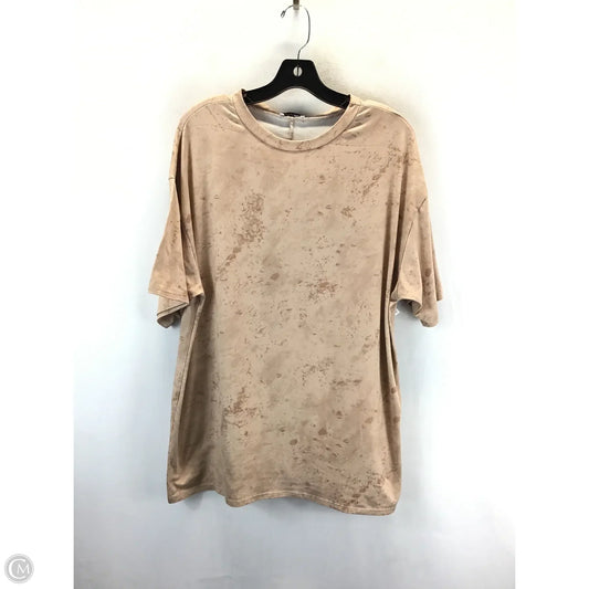 Top Short Sleeve By Fashion Nova In Tan, Size: L