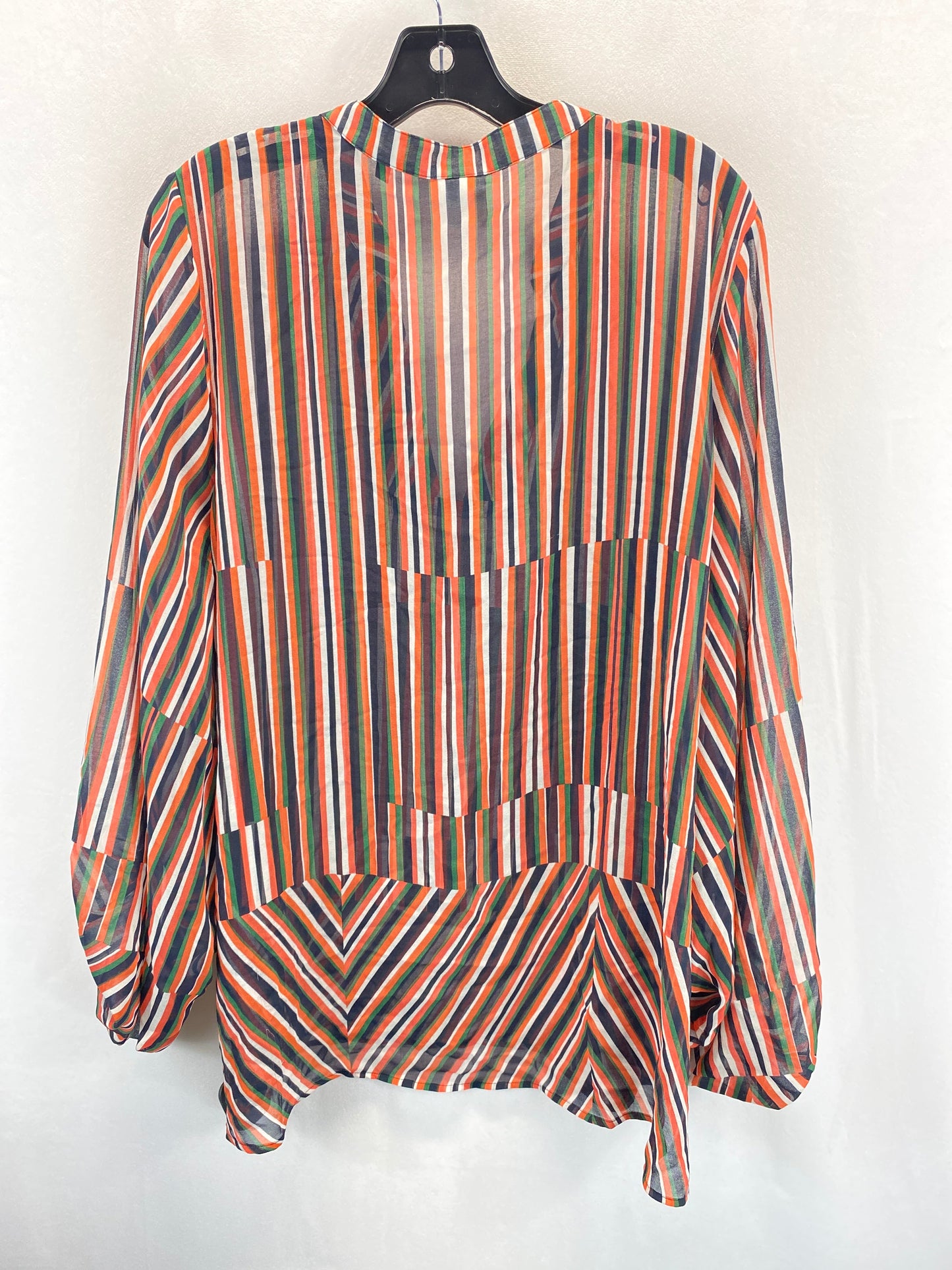 Striped Pattern Top Long Sleeve Cabi, Size Xl