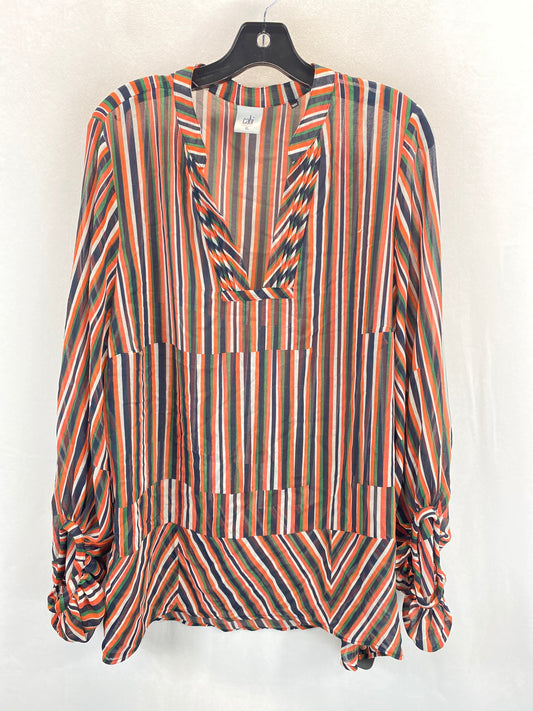 Striped Pattern Top Long Sleeve Cabi, Size Xl