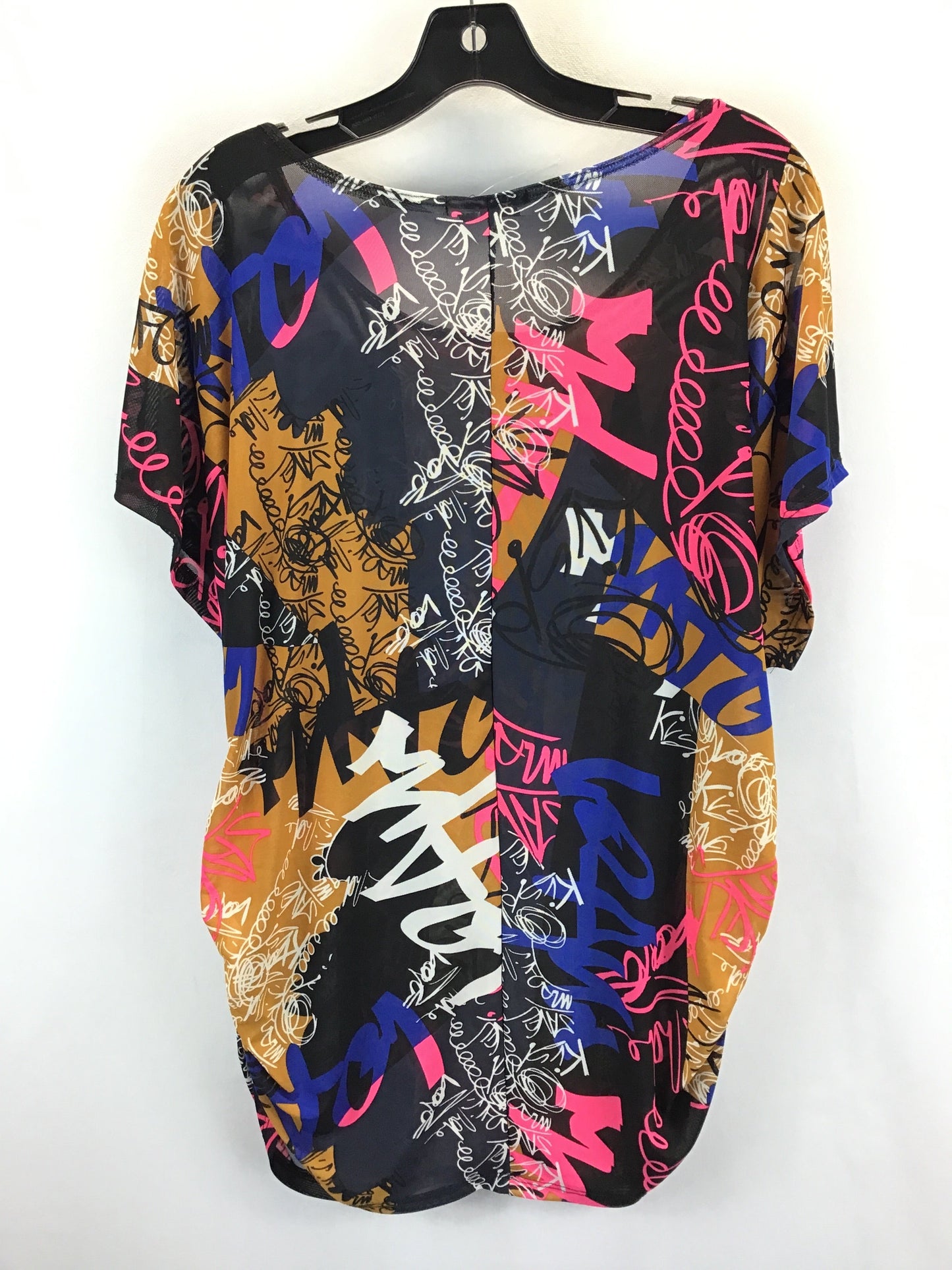 Multi-colored Top Short Sleeve Clothes Mentor, Size 3x