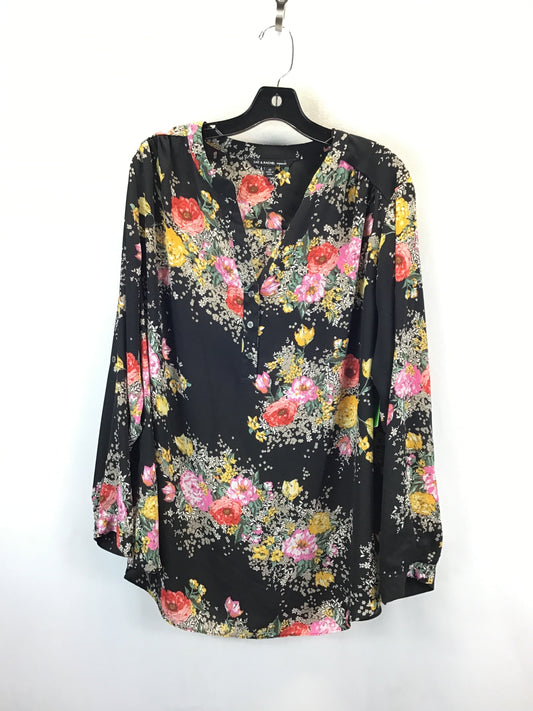 Top Long Sleeve By Zac And Rachel In Floral Print, Size: 2x