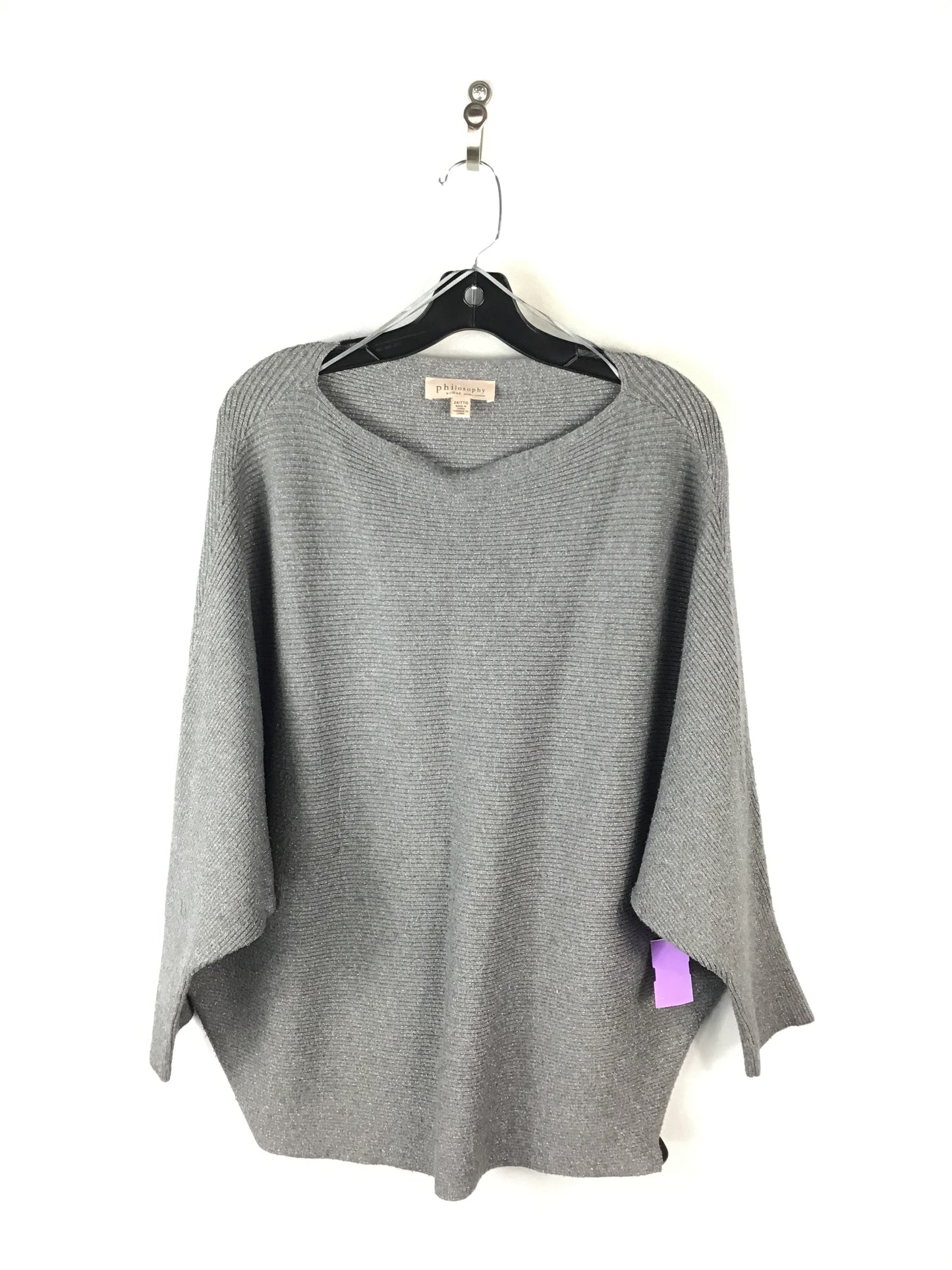 Sweater By Philosophy In Grey, Size: 2x