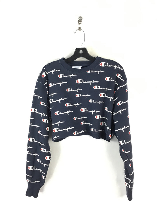 Athletic Top Long Sleeve Crewneck By Champion In Blue, Size: S