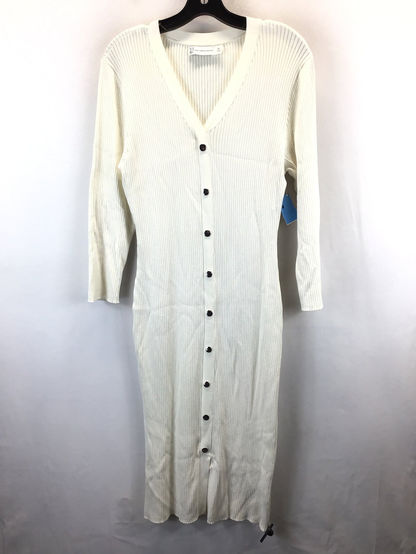 Dress Casual Midi By New York And Co In White, Size: Xl