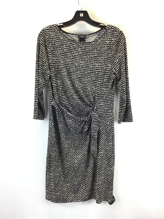 Dress Casual Midi By Ann Taylor In Black & White, Size: PETITE M