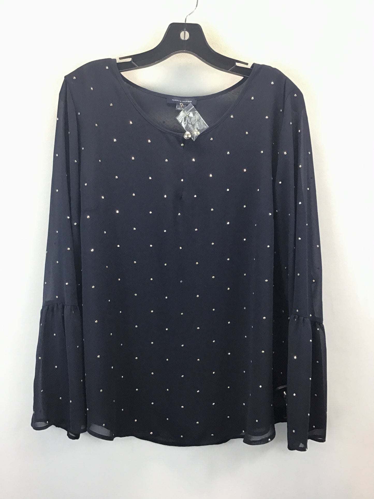 Top Long Sleeve By Tommy Hilfiger In Blue, Size: L