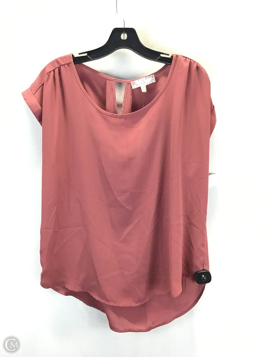 Top Short Sleeve By Pink Rose In Mauve, Size: Xl