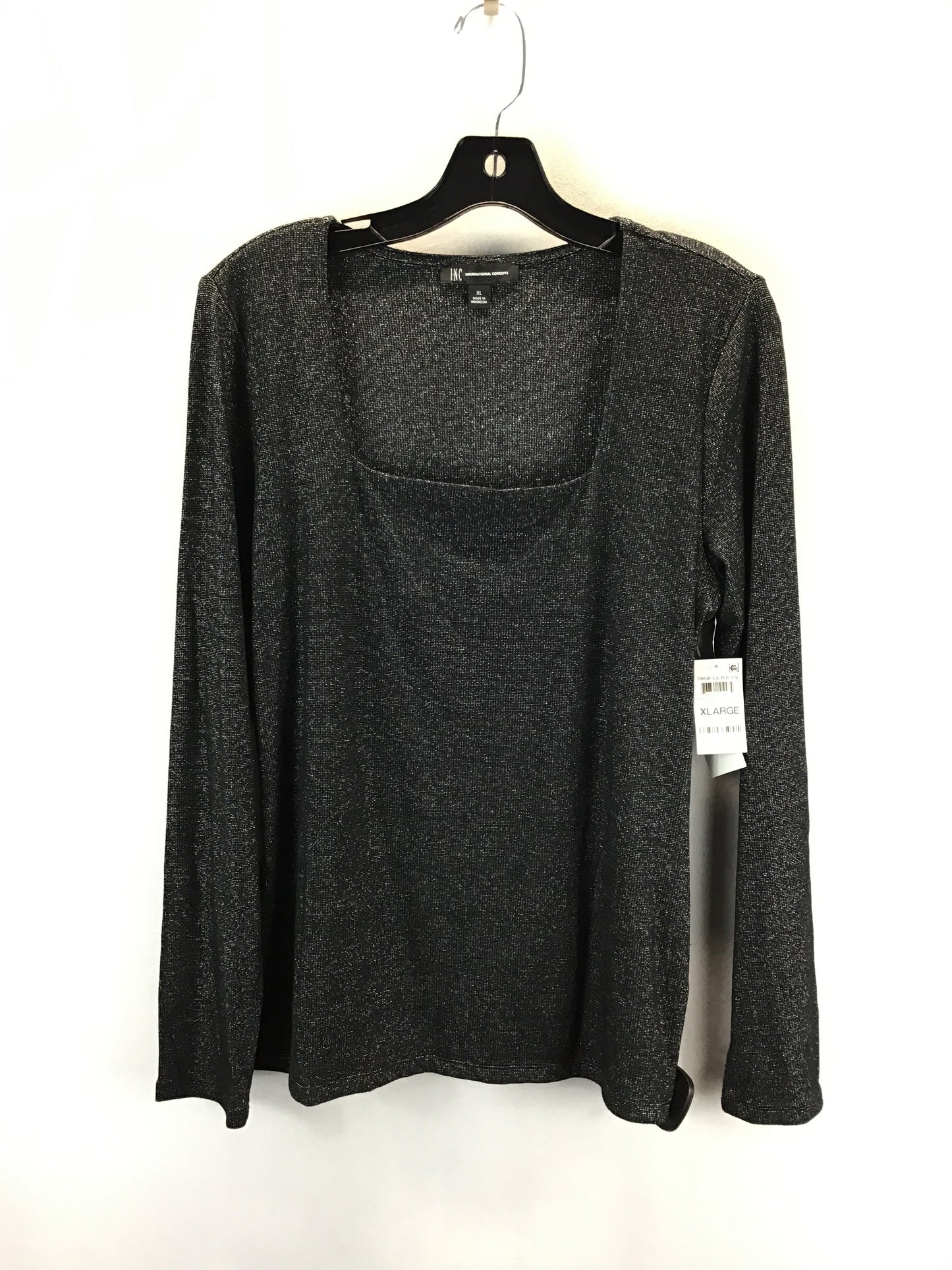 Top Long Sleeve By International Concepts In Black, Size: Xl