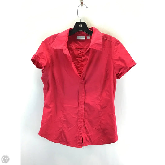 Top Short Sleeve By New York And Co In Pink, Size: L