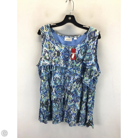 Top Sleeveless By Avenue In Blue & White, Size: 18