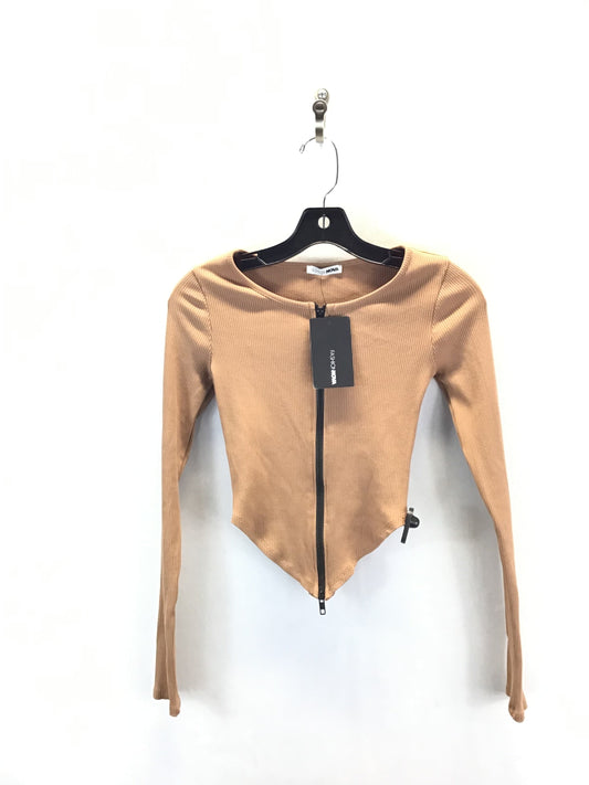 Top Long Sleeve By Fashion Nova In Black Tan, Size: S