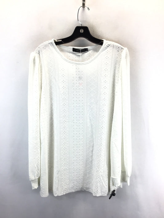 Top Long Sleeve Basic By Clothes Mentor In White, Size: Xl