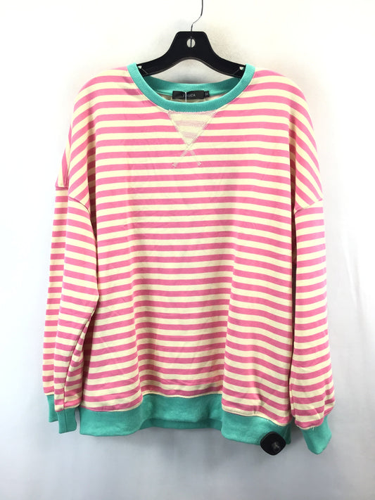 Sweatshirt Collar By Clothes Mentor In Striped Pattern, Size: M