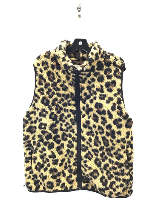 Vest Faux Fur & Sherpa By Clothes Mentor In Leopard Print, Size: Xl