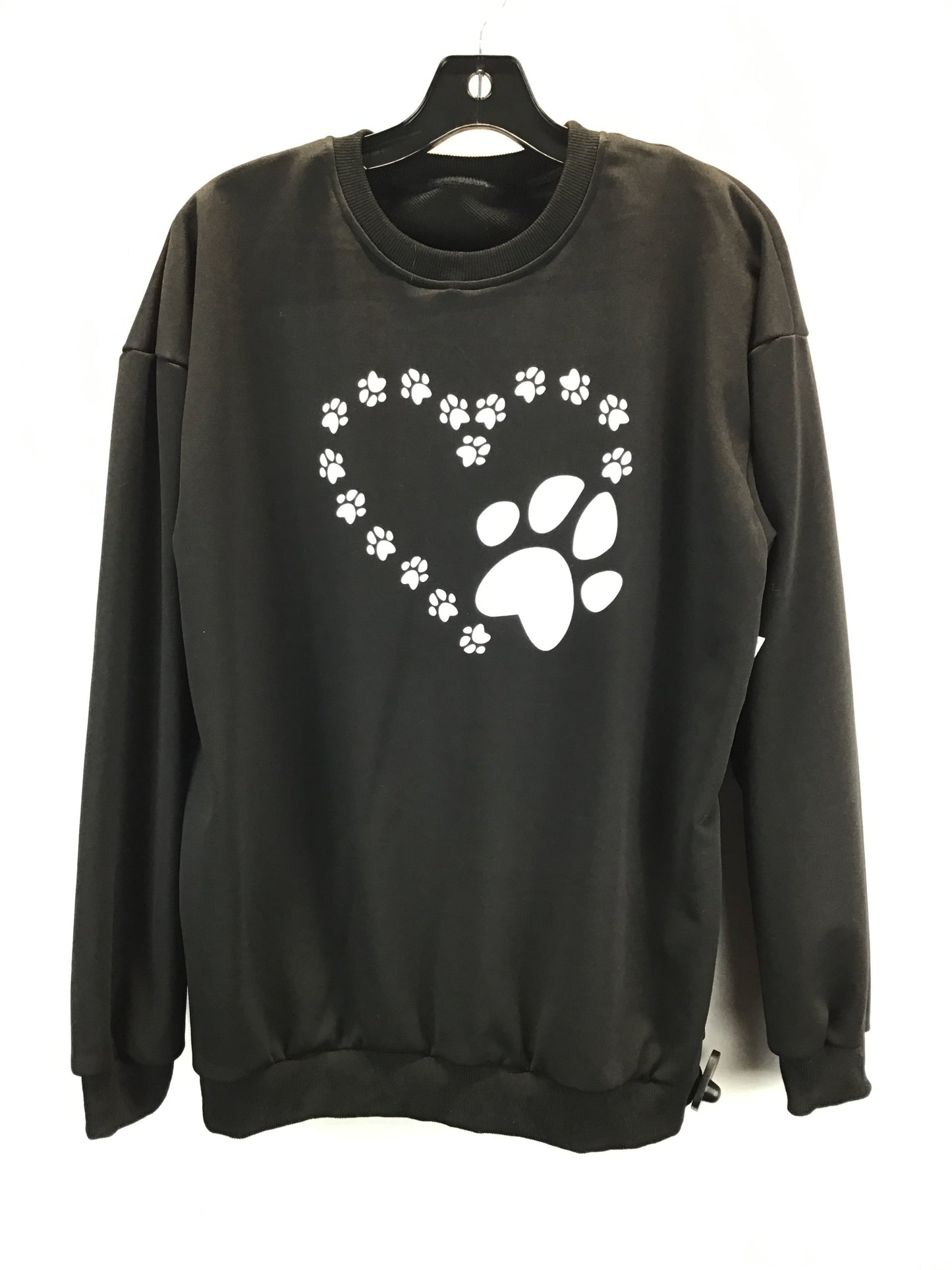 Sweatshirt Collar By Clothes Mentor In Black & White, Size: L