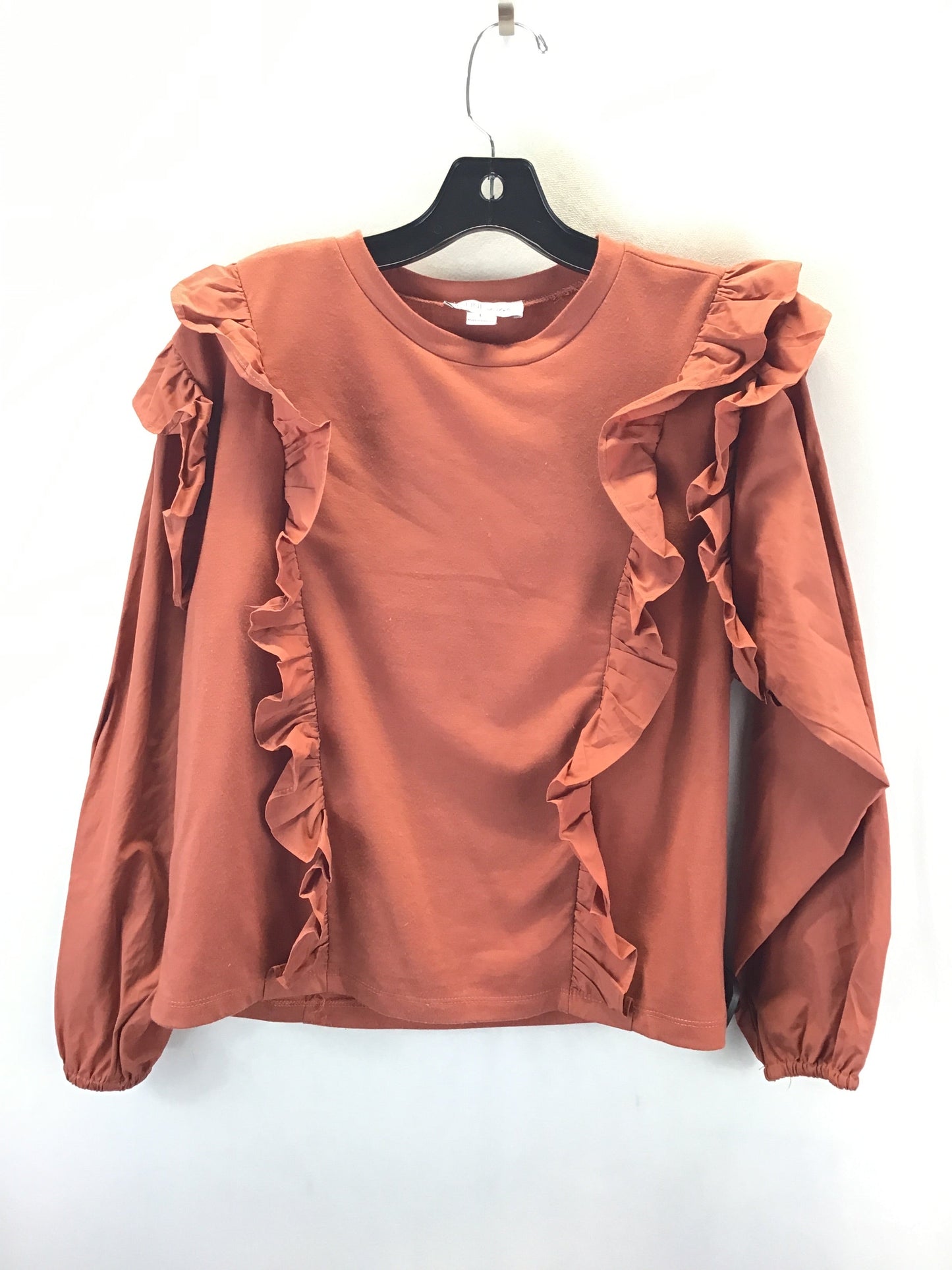 Top Long Sleeve By Clothes Mentor In Brown, Size: L