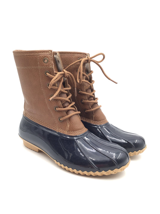 Boots Rain By Jambu In Black & Tan, Size: 9