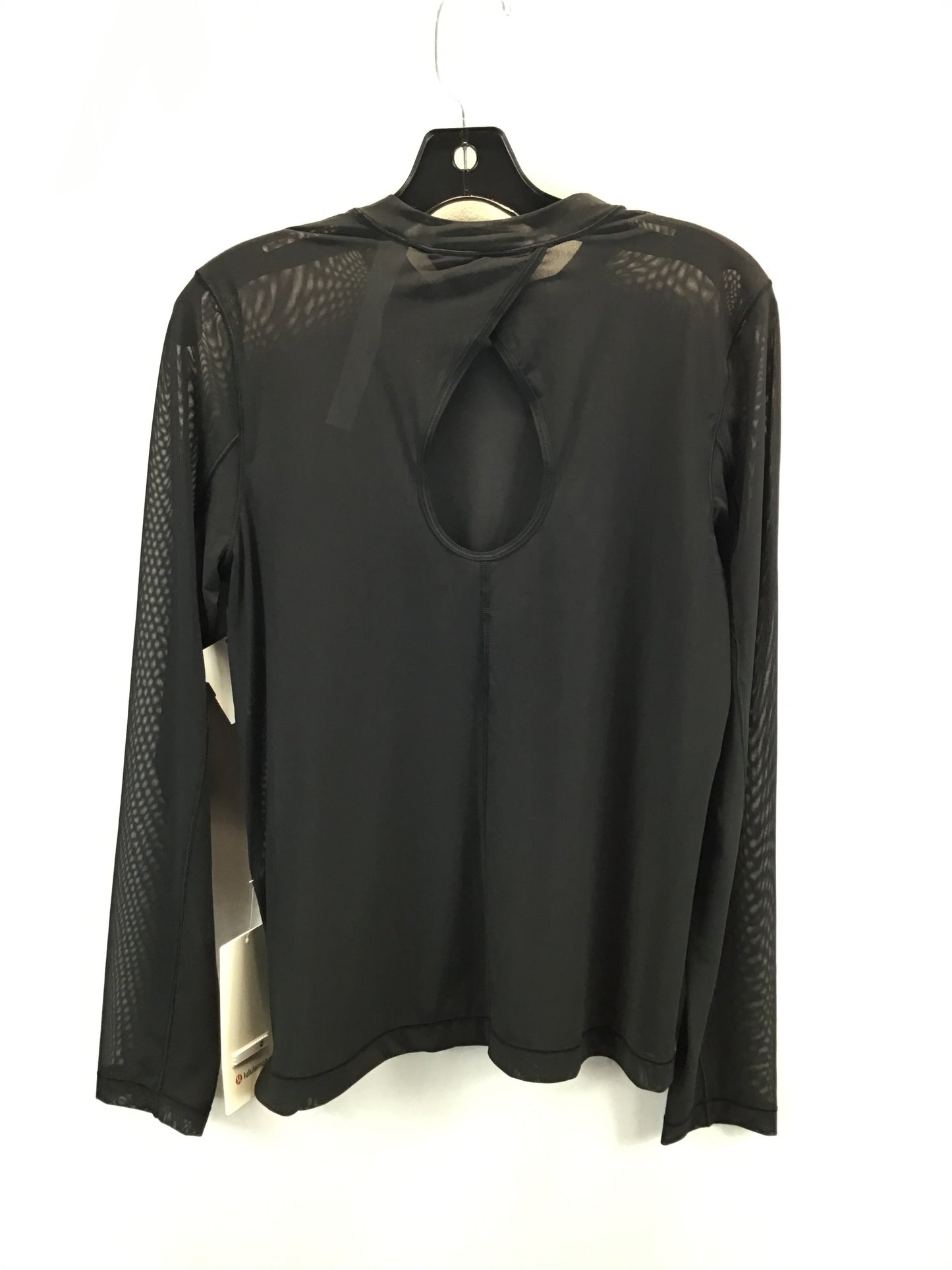 Athletic Top Long Sleeve Collar By Lululemon In Black, Size: 6