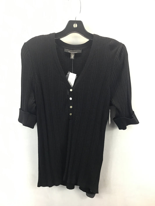 Top Short Sleeve By White House Black Market In Black, Size: L