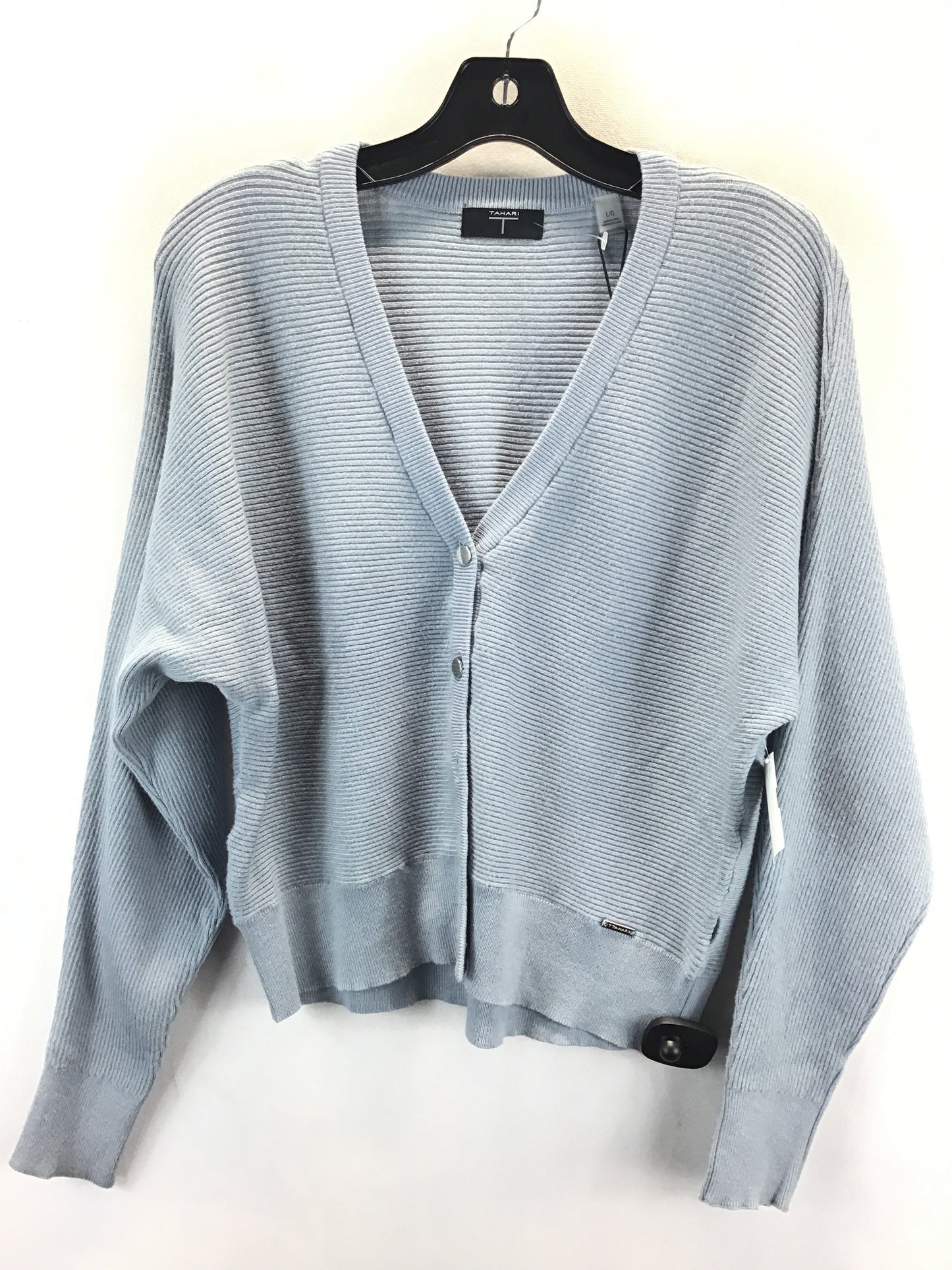 Sweater Cardigan By Tahari By Arthur Levine In Blue, Size: L