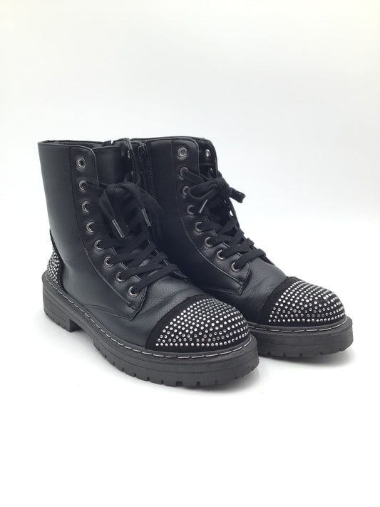 Boots Combat By Sugar In Black & Silver, Size: 9