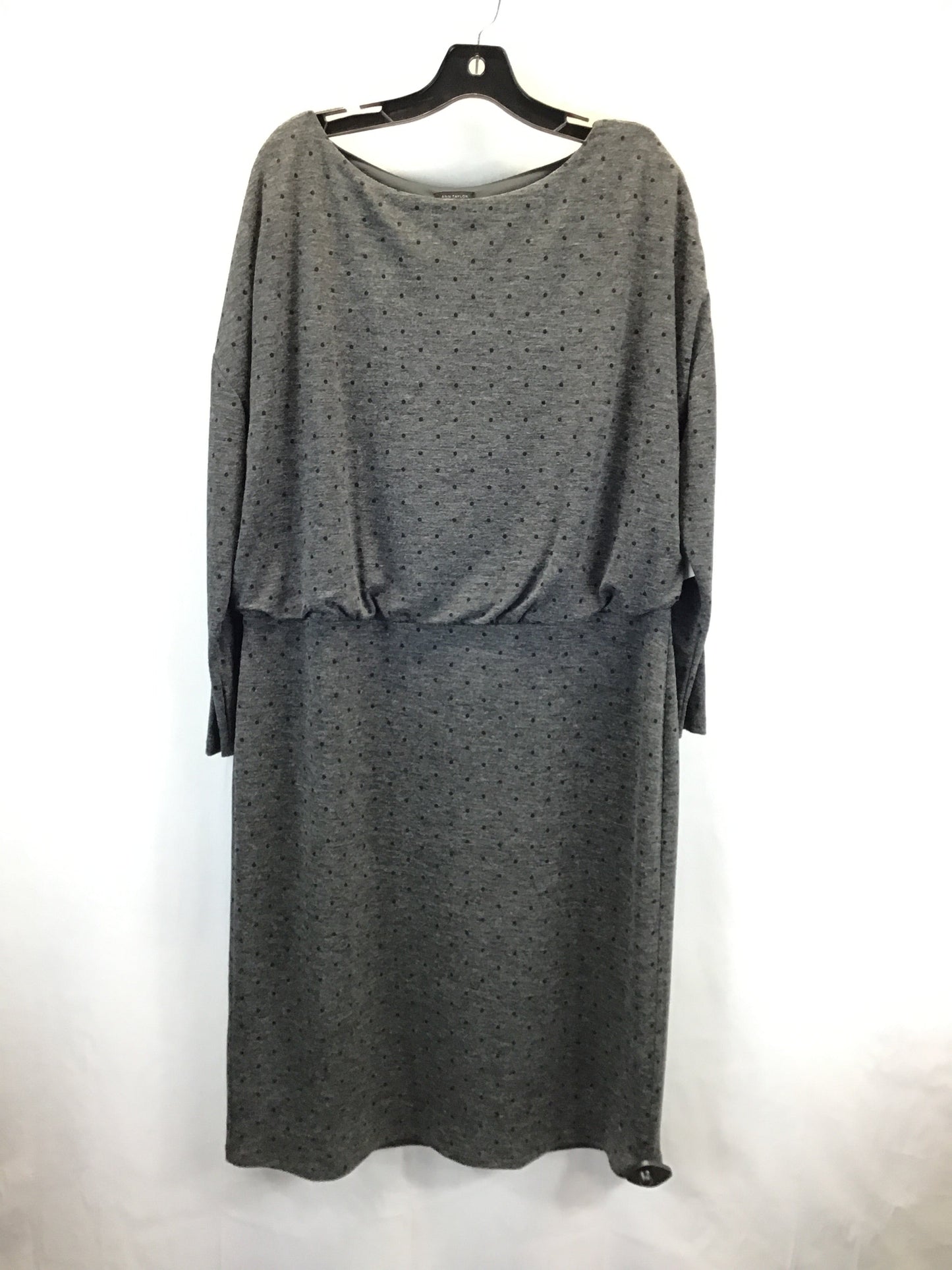 Dress Casual Midi By Ann Taylor In Grey, Size: Xl