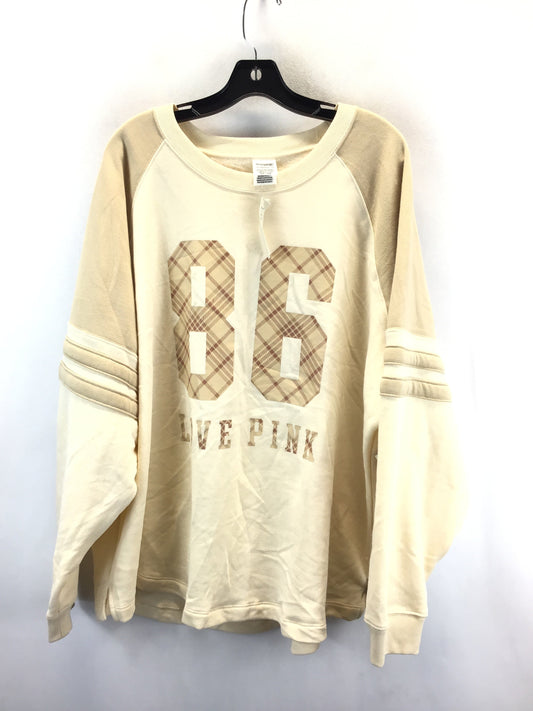 Athletic Sweatshirt Collar By Pink In Cream & Tan, Size: 2x