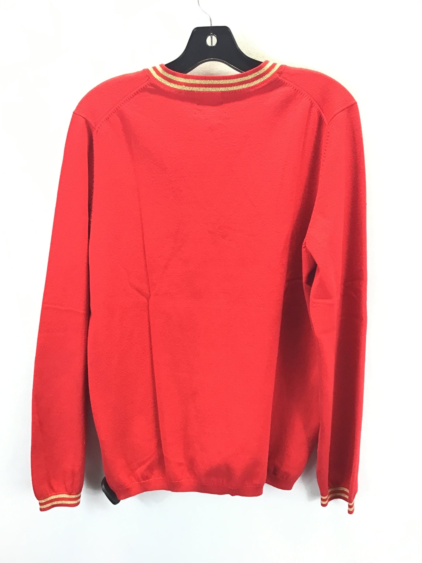 Top Long Sleeve By Tommy Hilfiger In Gold & Red, Size: Xl