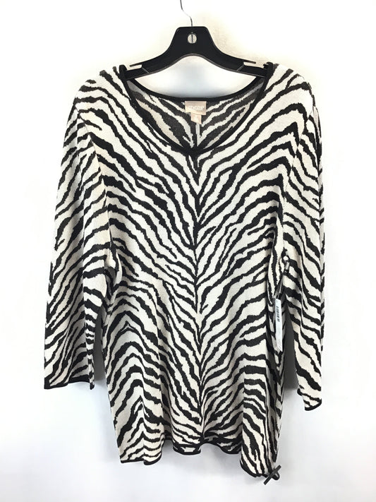 Top 3/4 Sleeve By Chicos In Animal Print, Size: Xl