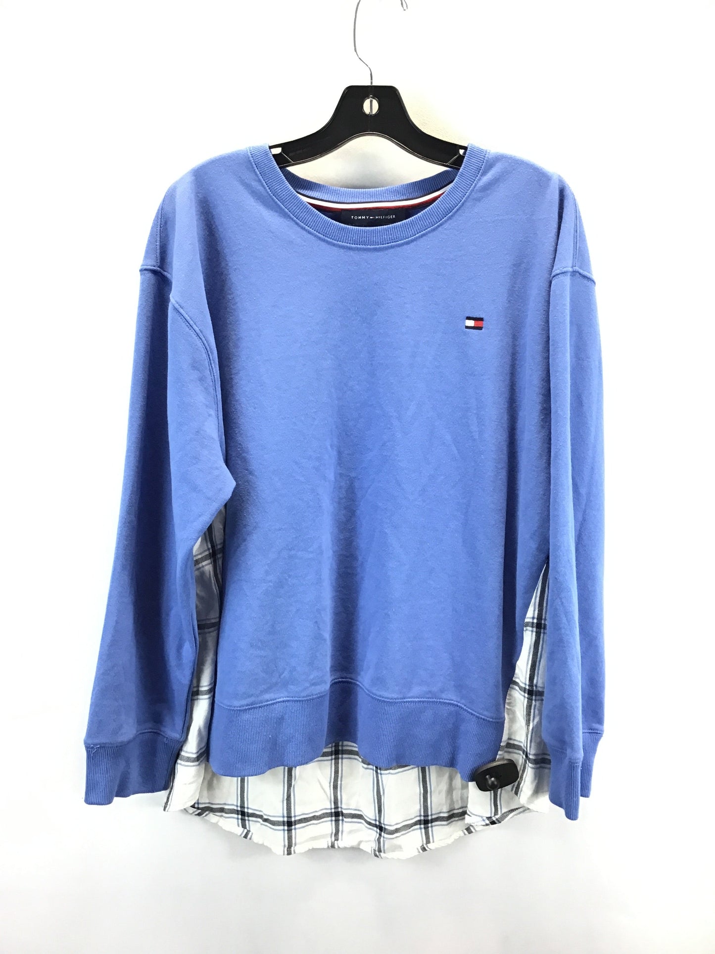 Sweatshirt Collar By Tommy Hilfiger In Blue & White, Size: Xl