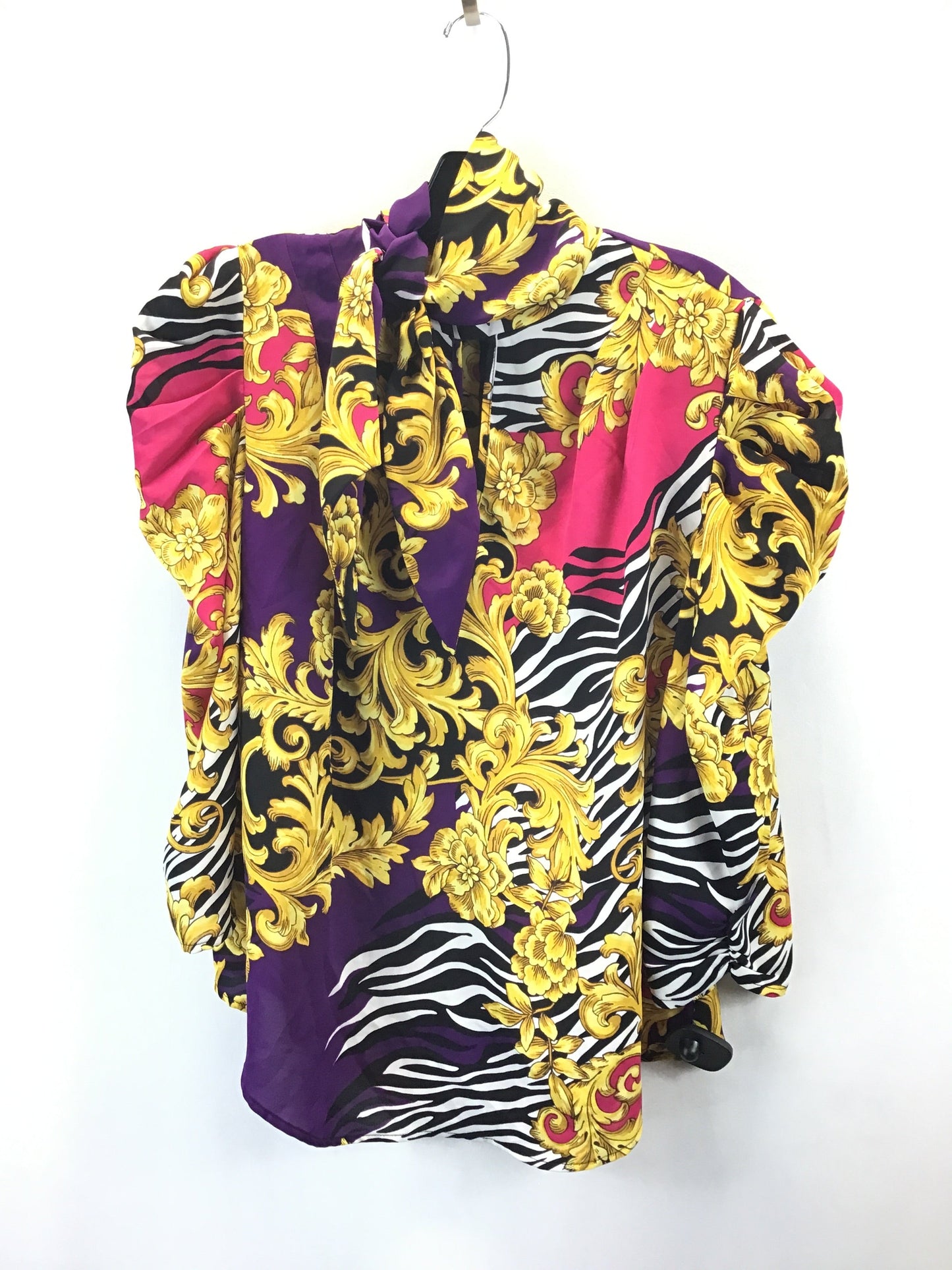 Top 3/4 Sleeve By New York And Co In Pink & Purple, Size: L