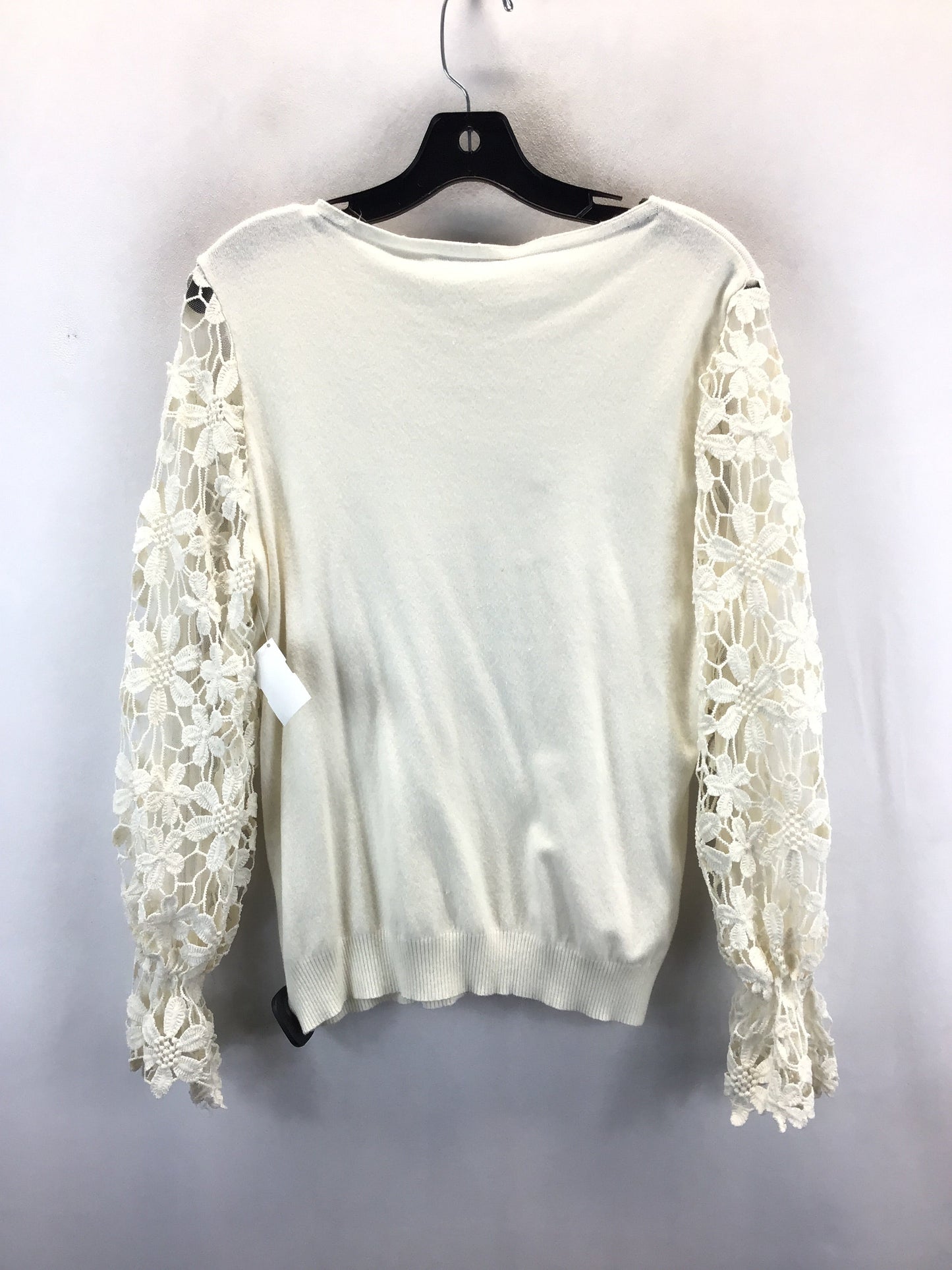 Top Long Sleeve By Sioni In Cream, Size: L