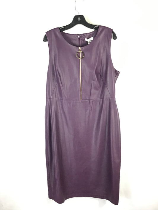 Dress Casual Midi By Calvin Klein In Purple, Size: Xl