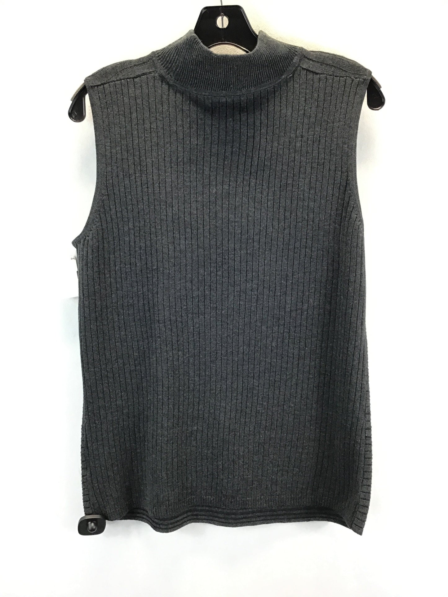 Vest Sweater By Dana Buchman In Grey, Size: Xl