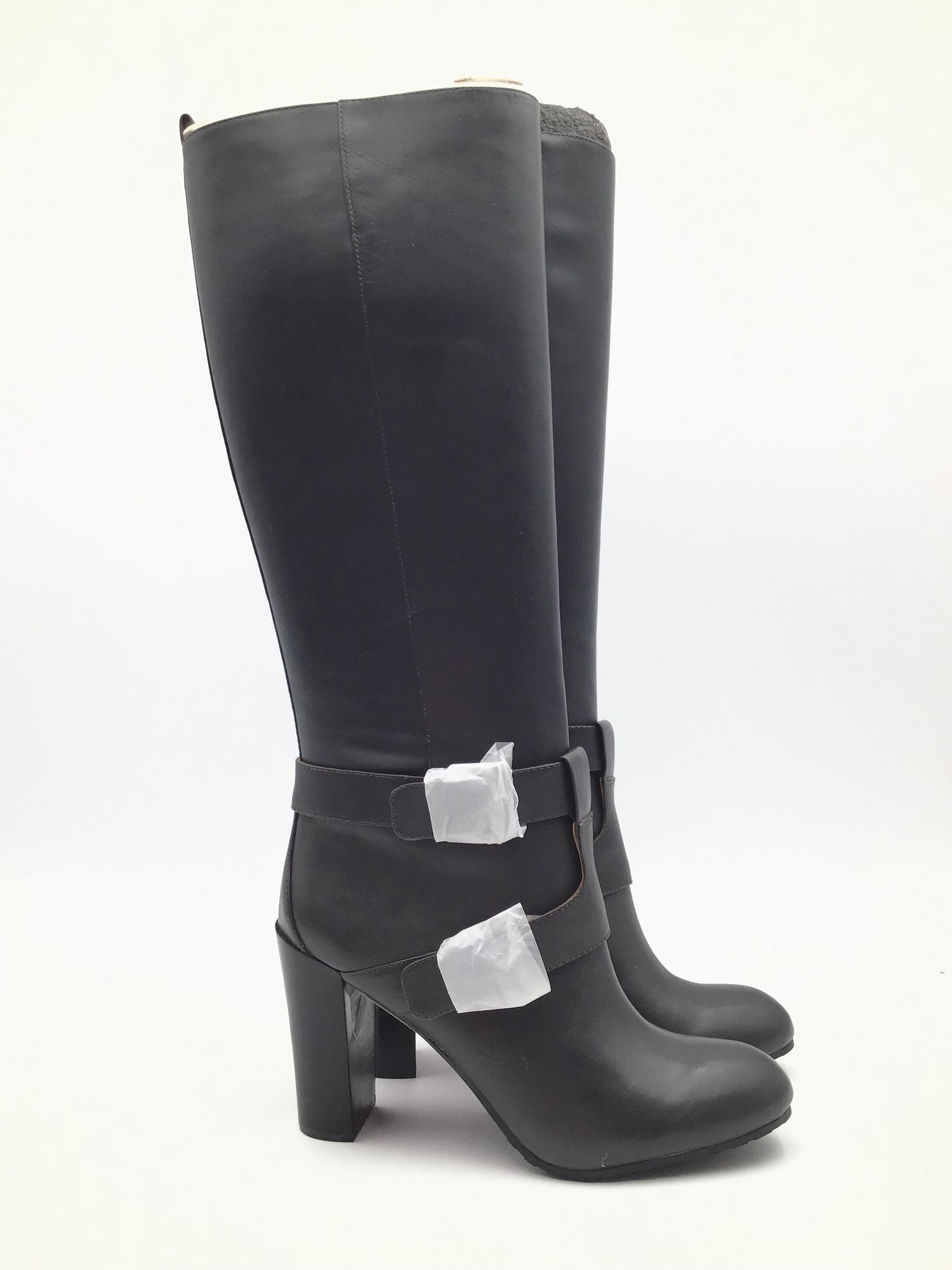 Boots Knee Heels By Nine West In Grey, Size: 8.5