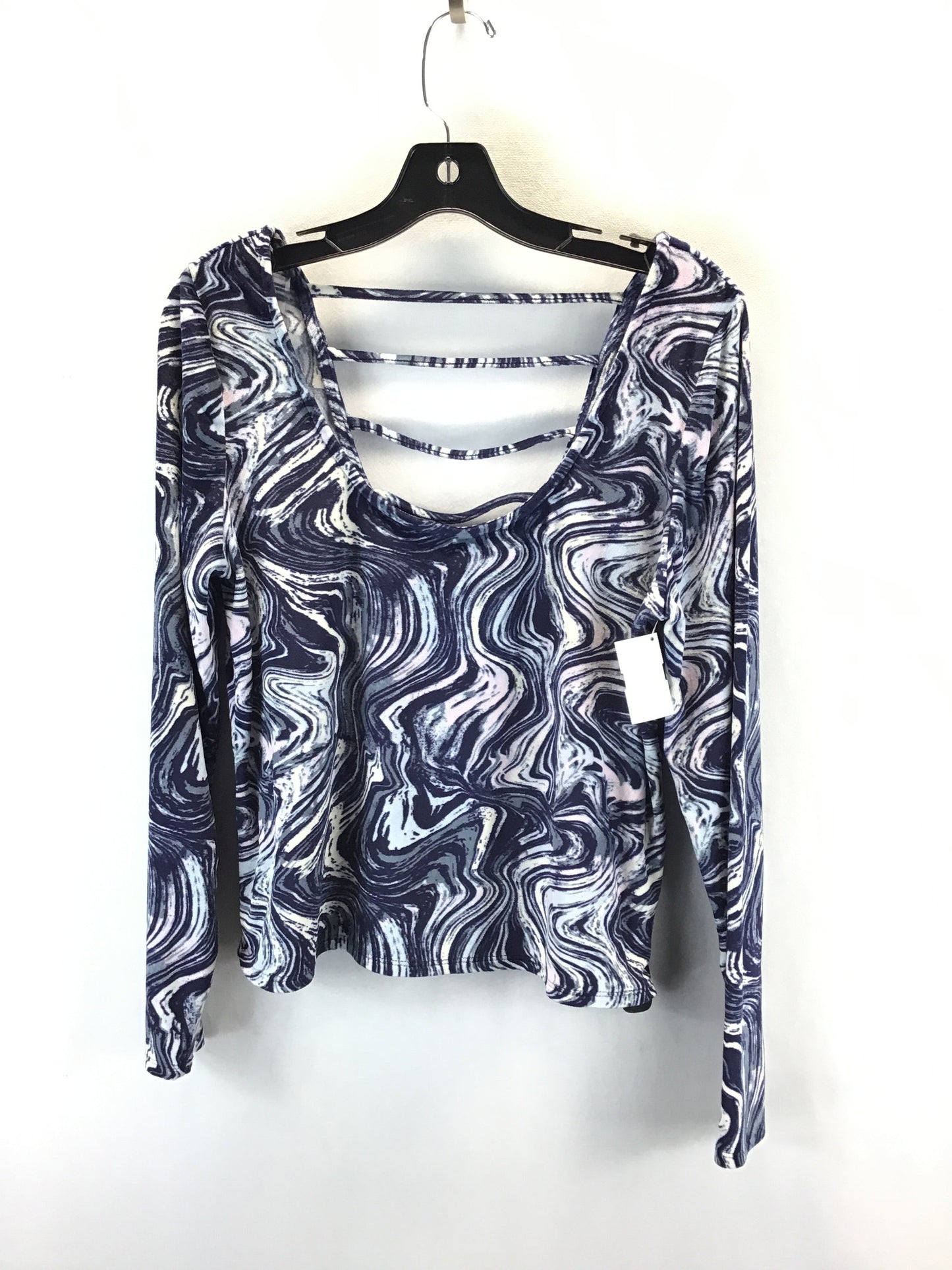 Top Long Sleeve By Derek Heart In Blue, Size: 1x