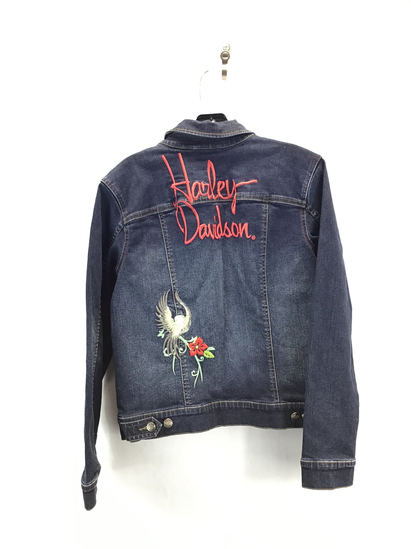 Jacket Denim By Harley Davidson In Blue Denim, Size: L