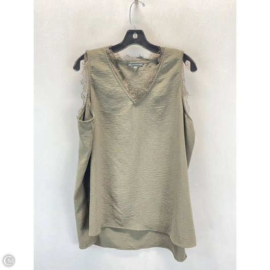 Top Sleeveless By Adrianna Papell In Green, Size: L