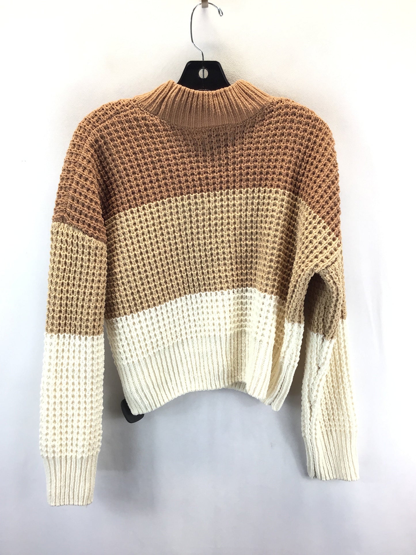 Sweater By Pink Rose In Brown & Cream, Size: M